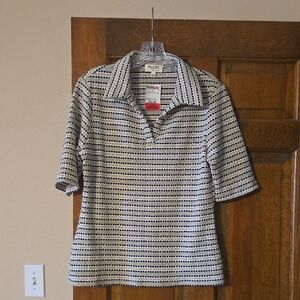 Kim & Cami Black and Tan Collared Shirt